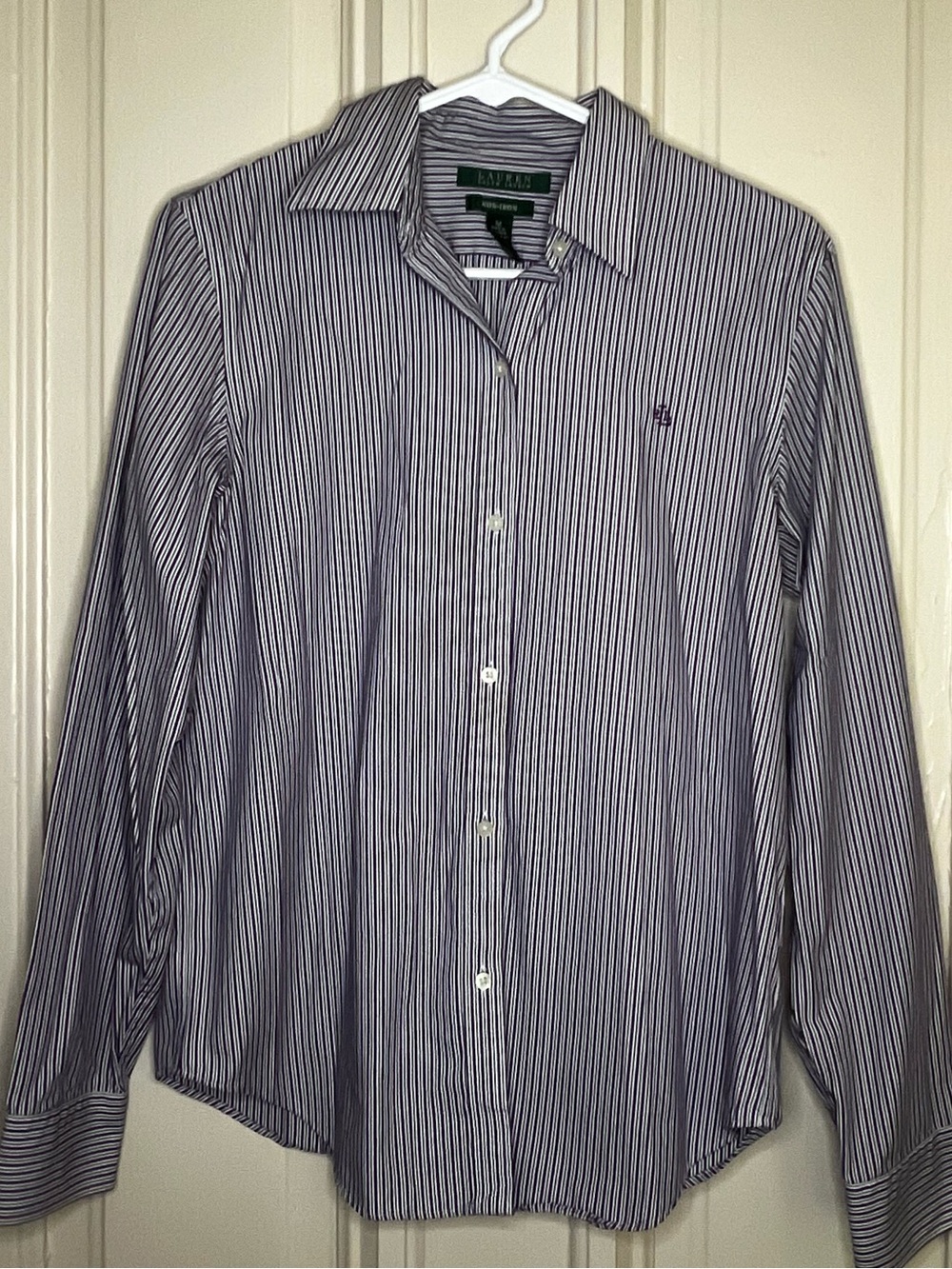 Ralph Lauren Slim Fit Purple and White Pinstripe Dress Shirt